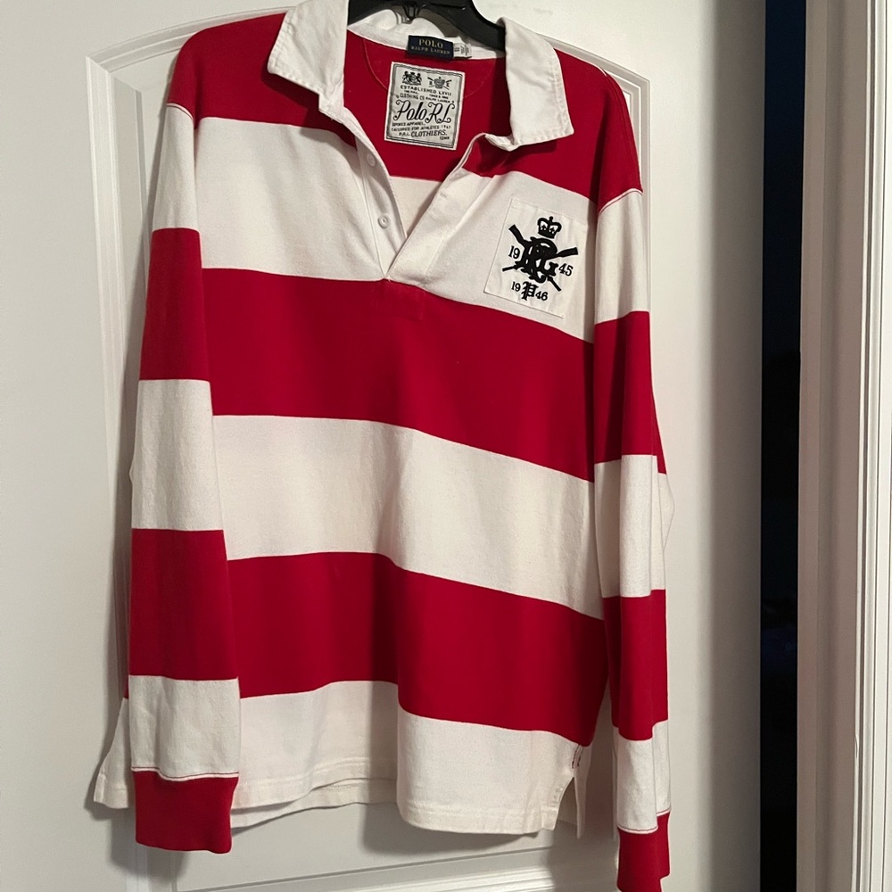 Red and White Polo Shirt
